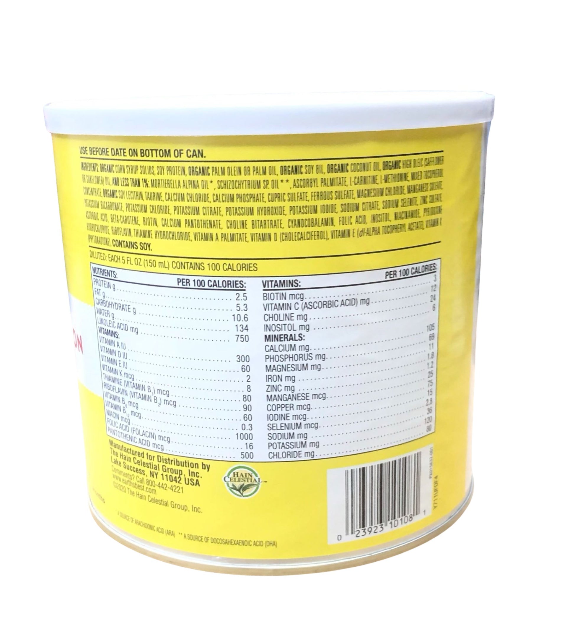 Earth's Best Non-GMO Plant Based Infant Formula 21 oz (1 Can)