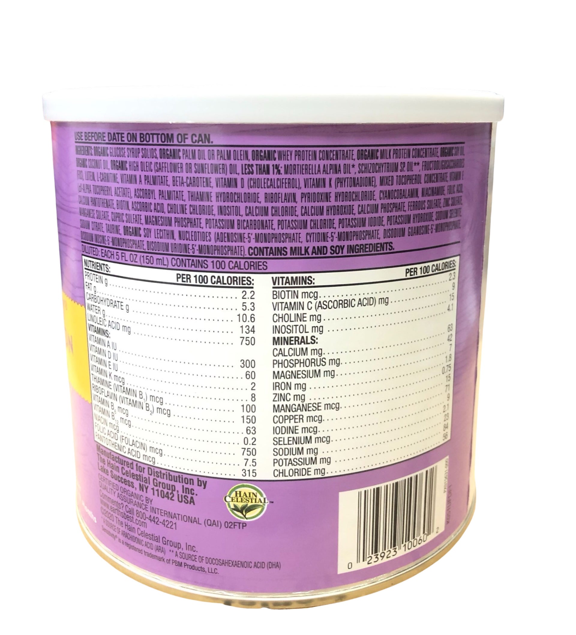 Earth's Best Organic Sensitivity Infant Formula 21 oz Powder (Case of 4)