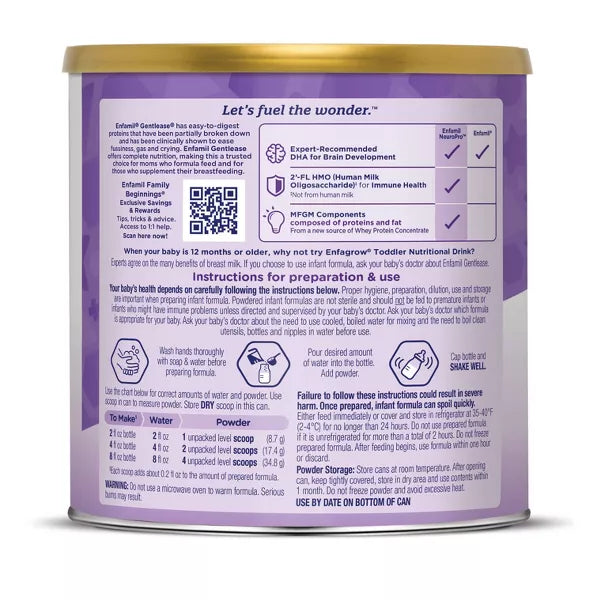 Enfamil Gentlease Infant Formula  19.9 oz Powder (1 Can)